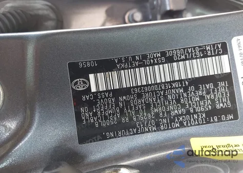 2013 Toyota Avalon Limited from USA, damaged, VIN 4T1BK1EB7DU062363